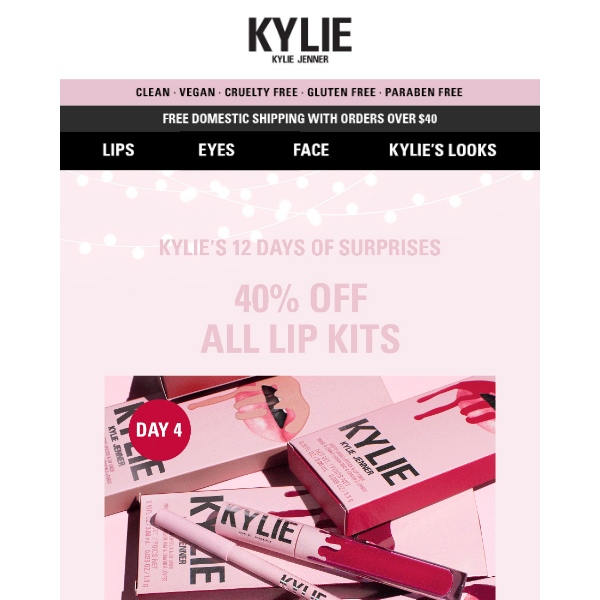 Day 4 Surprise: 40% OFF lip kits 💄