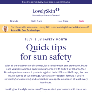 Don't forget your sunscreen during UV Safety Month!