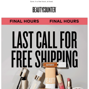 Free shipping is going, going...