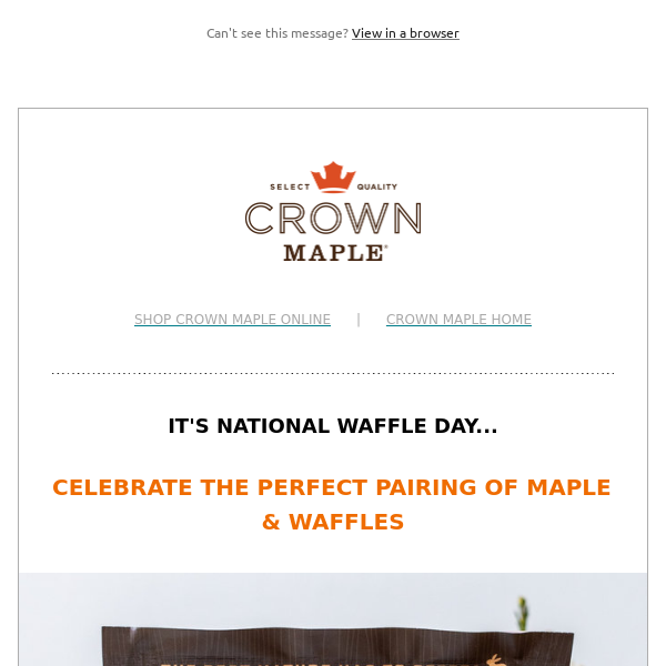 Crown Maple Celebrates National Waffle Day with Maple Sugar Pancake & Waffle Mix, Save 15%