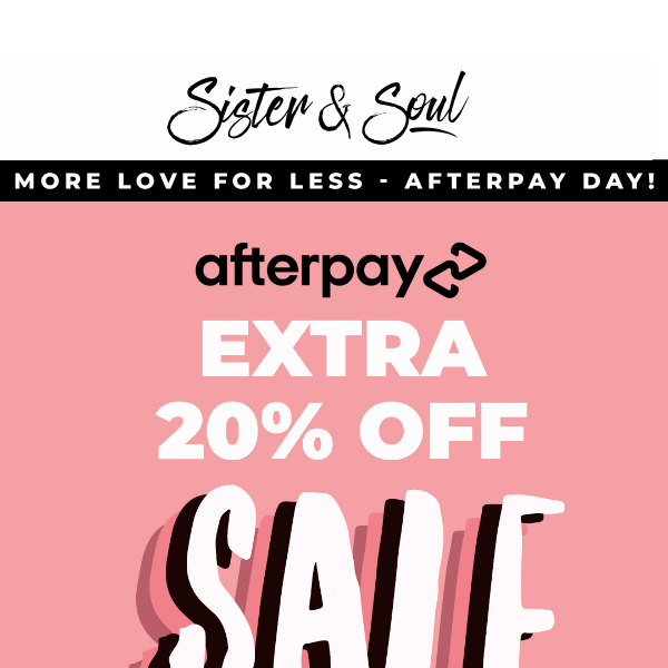 AFTERPAY SALE starts now!! 💗💗💗
