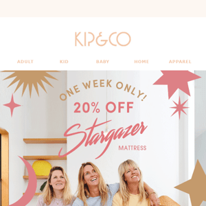 Get Your Best Sleep with 20% off Kip&Co Stargazer Mattress! 🌟