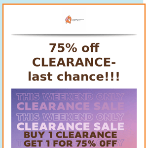 ENDS TODAY- 75% off already low-priced clearance