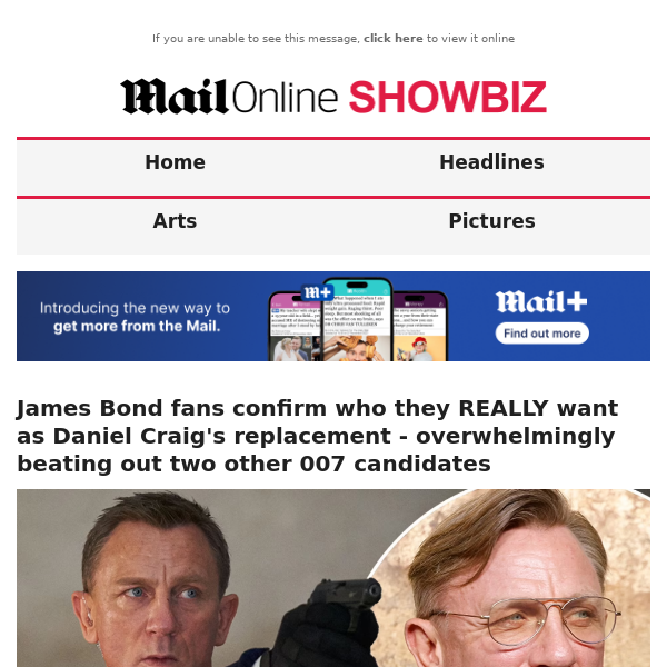 James Bond fans confirm who they REALLY want as Daniel Craig's replacement - overwhelmingly beating out two other 007 candidates