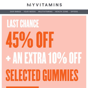 Up to 55% off Selected Gummies Ends Soon! ⏰