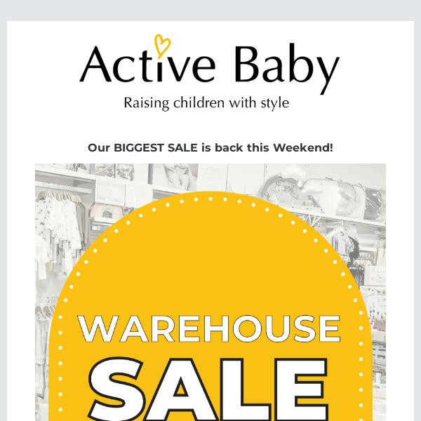 Warehouse Sale this WEEKEND!