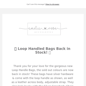 🍁 Loop Handled Bags Back in Stock! 🍁