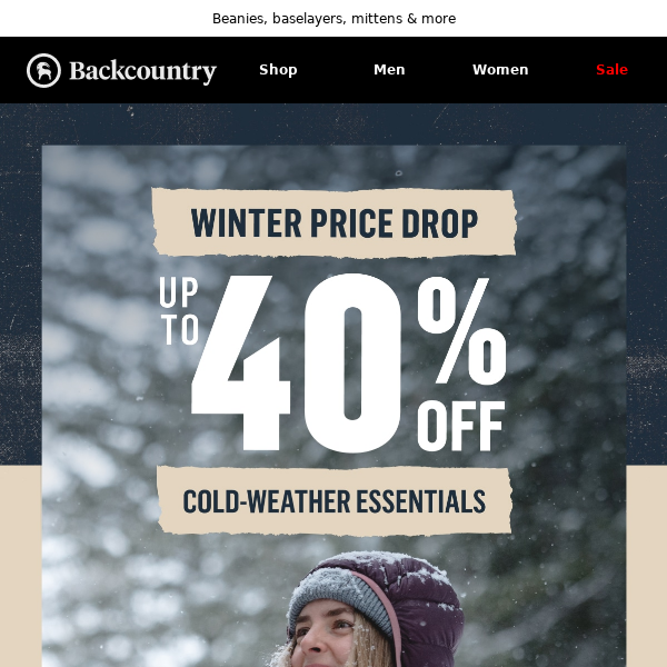 Winter accessories now up to 40% off