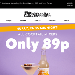 😵 89p - ALL Cocktail Mixers - Cheers! 🍹