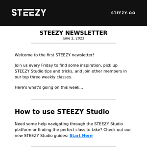 STEEZY Weekly Newsletter #1