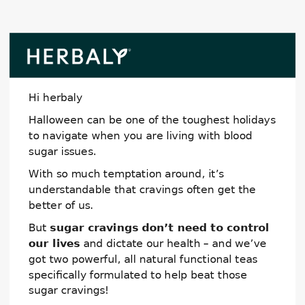 Say goodbye to Halloween horror sugar cravings with Herbaly!
