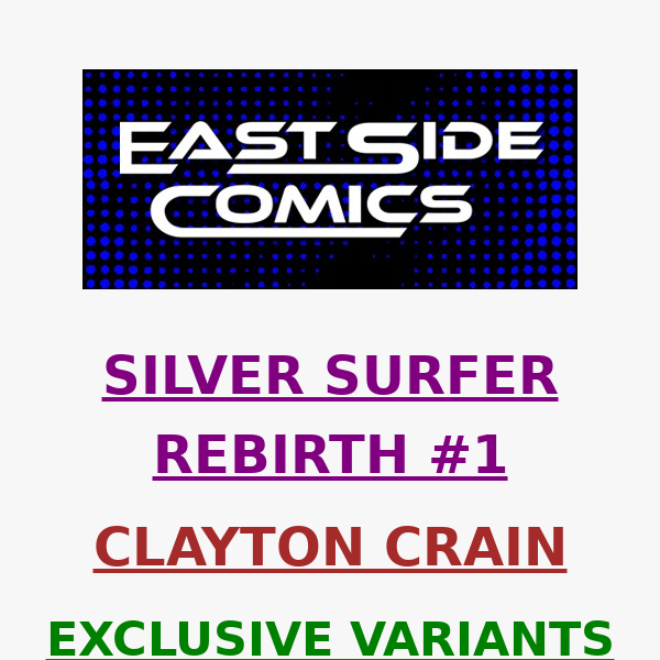 🔥 CRAIN VIRGIN 2-PACKS SELLING FAST - ALMOST GONE! 🔥 CLAYTON CRAIN SILVER SURFER REBIRTH #1 EXCLUSIVES with COAs! 💥 AVAILABLE NOW - LIMITED QUATITIES!