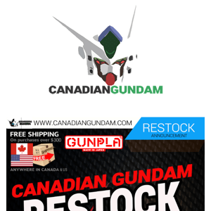 Gundam Restock! - CanadianGundam 🎉