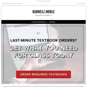 Need to place a last-minute textbook order? 📚