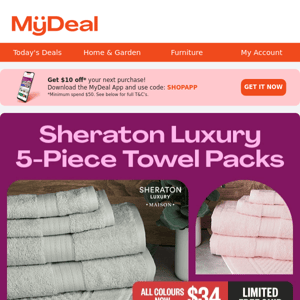Price Drop on Sheraton Towel Packs ✨
