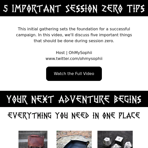 🍃 5 Important Session Zero Tips + Adventurers Loot!