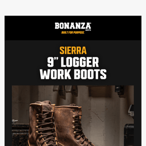 The Sierra 9" Logger Boot - Tackle any terrain with lugged outsoles!