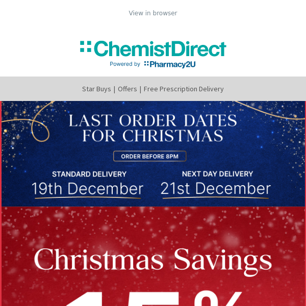 Christmas savings | 15% OFF