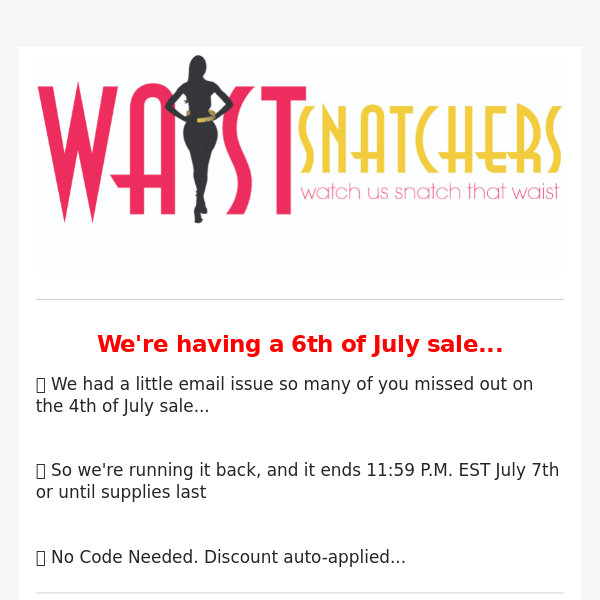 6th Of July Sale