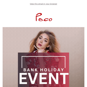 BANK HOLIDAY EVENT ENDS MIDNIGHT 🚨