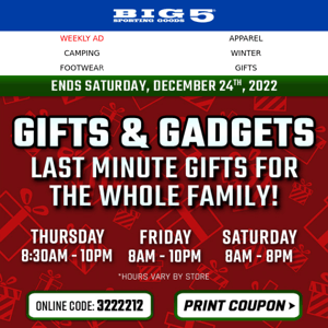 SHOP 🎁 Gifts and Gadgets 🧤 3 Days Only!