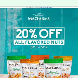 🌺20% Off All Flavored Nuts + 40% Flash Sale!🎉