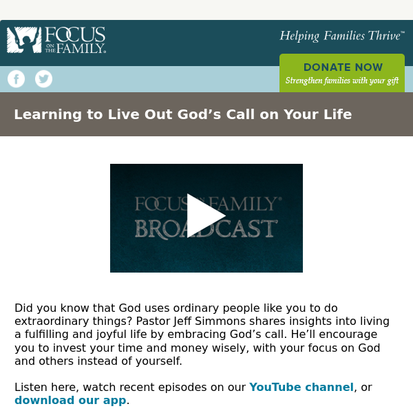 Learning to Live Out God’s Call on Your Life