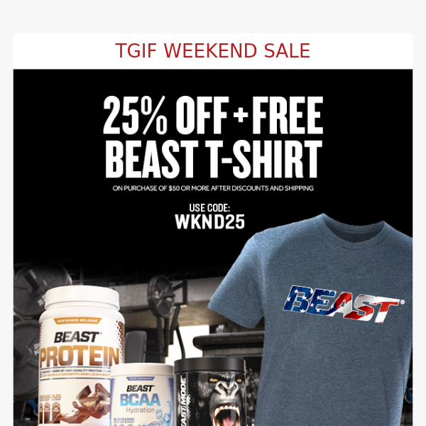 🔥WEEKEND SALE: FREE Red White & Beast T-shirt
