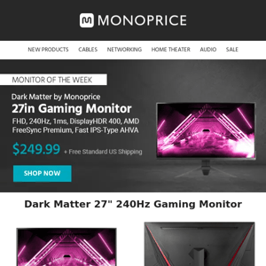 Monitor of the Week | Dark Matter 27" Gaming Monitor ONLY $249.99 + Free Shipping