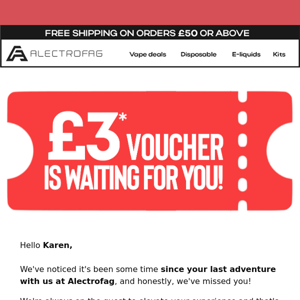 Alectrofag, We have missed you! Share your thoughts for a £3 Voucher*