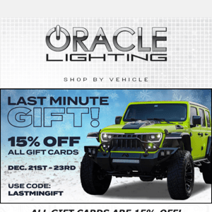 🎁 Last Minute Gift from ORACLE Lighting‼️ 15% Off All Gift Cards‼️