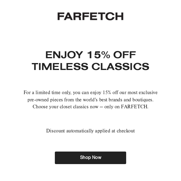 Enjoy 15% off rare pre-owned pieces - Farfetch
