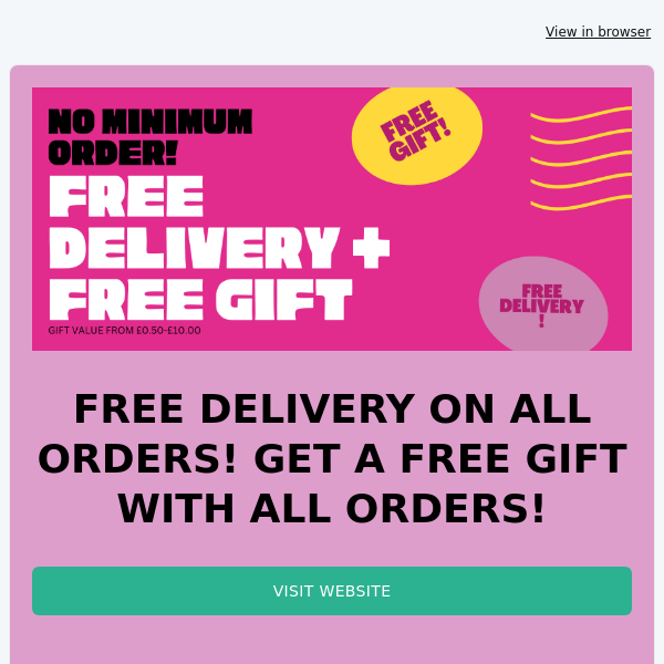 FREE ALL DELIVERY + FREE GIFT 🎁