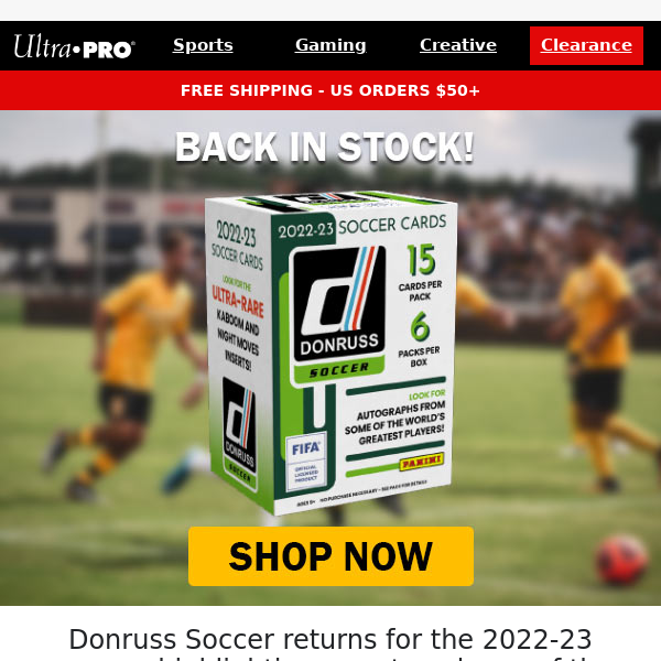 Back in Stock! 2022-23 Donruss Soccer Blaster Box