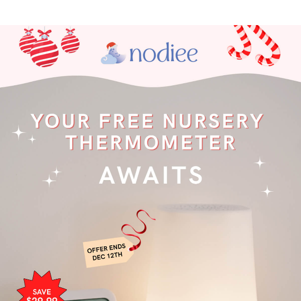 Digital Room/Nursery Thermometer & Hydrometer, Nodiee