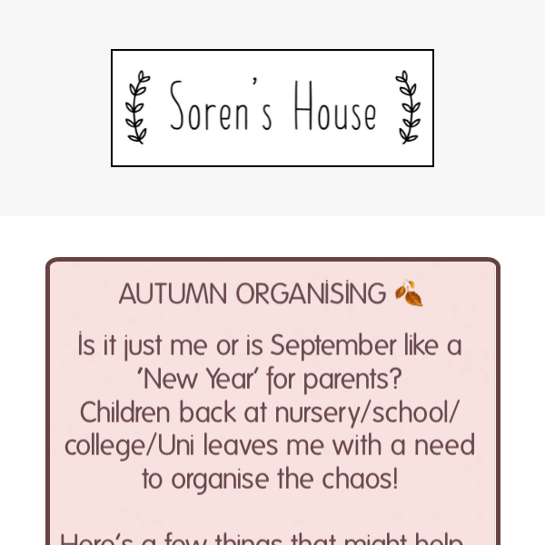 Hello Autumn Organising! 🍂