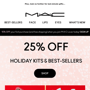 Keep the magic going with 25% OFF Holiday Kits & Best-Sellers!