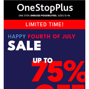 Fireworks of Savings: Up to 75% off