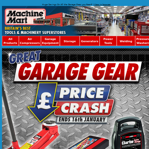 Garage Gear Prices Slashed, Save £££'S