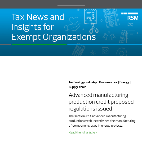 Tax News and Insights for Exempt Organizations