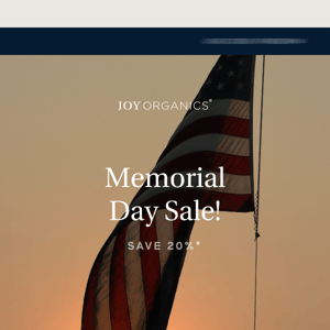 Memorial Day - 20% Off!