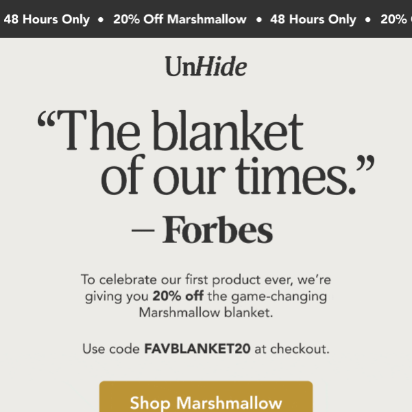 Forbes loves this blanket… and it’s 20% off!