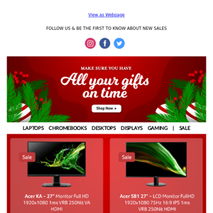 To get your gifts on time order by December 15
