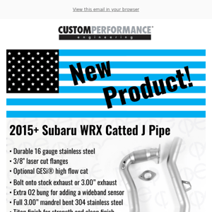 cp-e: Subaru WRX J-Pipe / Downpipe Release