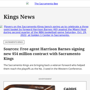 Sources: Free agent Harrison Barnes signing new $54 million contract with Sacramento Kings