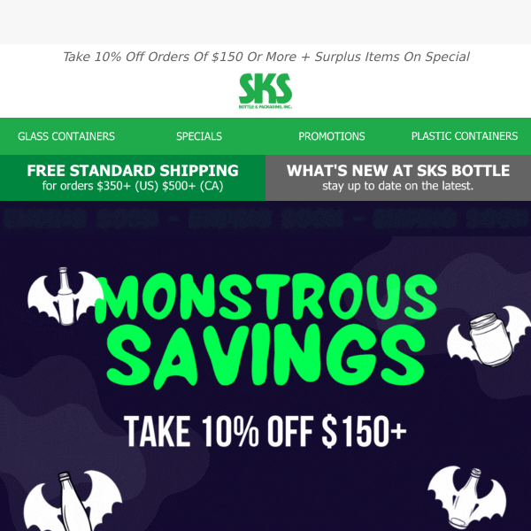 😈 Don't Miss These Monstrous SKS Savings - Take 10% OFF $150+ Sitewide!