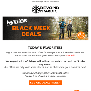 TODAY'S FAVORITES - BLACK WEEK AT BEYOND NORDIC! 💥