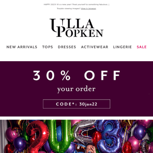 30% OFF to CELEBRATE the NEW YEAR! 🎉