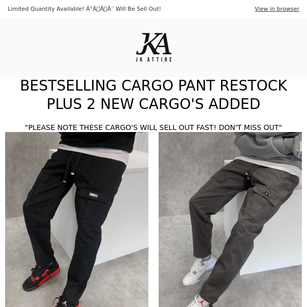 CARGO PANT RESTOCK + 2 NEW STYLES ADDED! 🚨