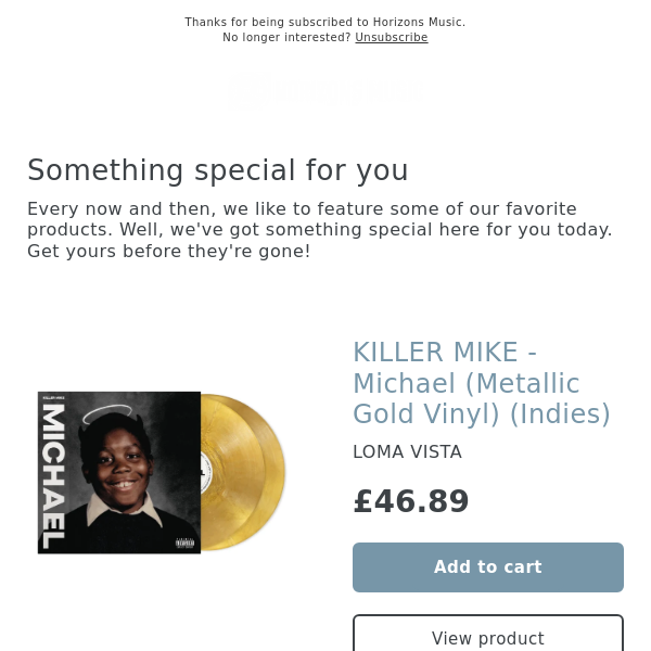 LIMITED VERSION! KILLER MIKE - Michael (Metallic Gold Vinyl) (Indies)
